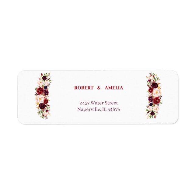 Elegant Florral Personalised Return Address (Front)