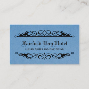 Elegant Flourish Business Card, Blue Card
