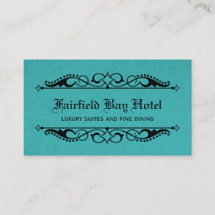 Elegant Flourish Business Card, Teal Business Card