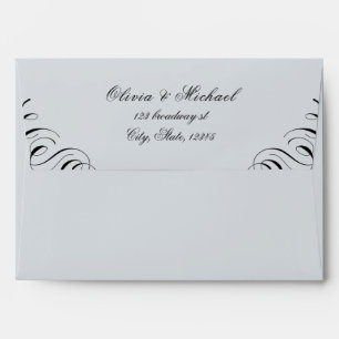 Elegant flourish calligraphy vintage wedding envelopes