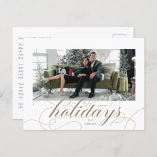 Elegant Flourish Formal Script Holiday Postcard