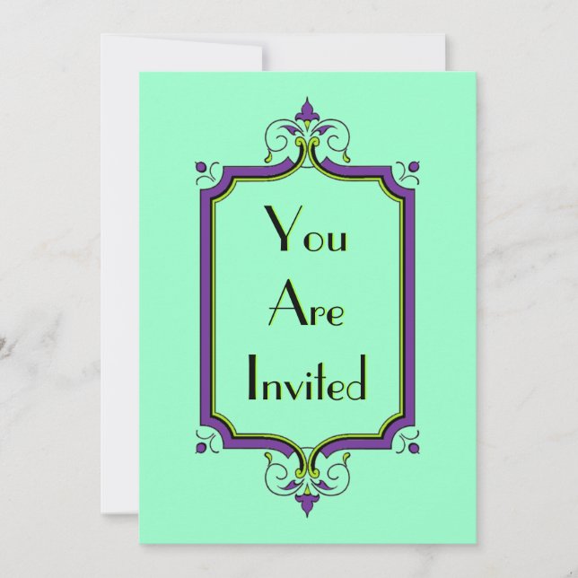 Elegant Flourish Frame Invitation (Front)
