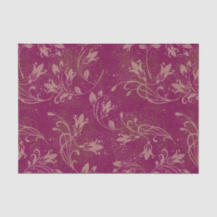Elegant Flourish Leaves Rosewood Grunge Tissue Paper