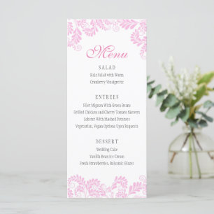 Elegant Flourish Pink Wedding Menus