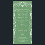 Elegant Flourish Sage Wedding Programs Templates<br><div class="desc">Elegant Flourish Sage Green Vertical Wedding Programs with a fancy flourish scroll with heart at the top and down the sides of the front of the program. This is a 4" x 9" vertical two sided wedding program. Just use the template fields to add your own wedding ceremony details or...</div>