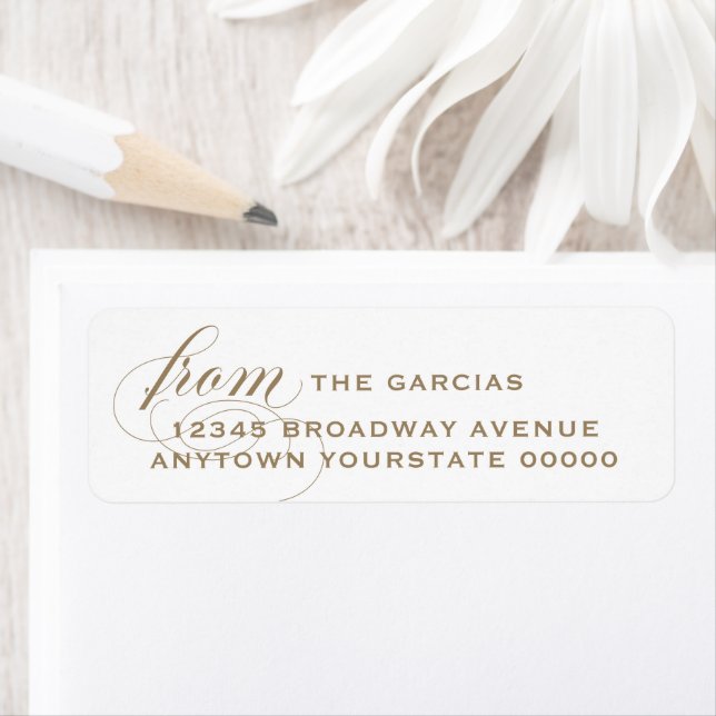 Elegant Flourish Script Return Address Label (Insitu)