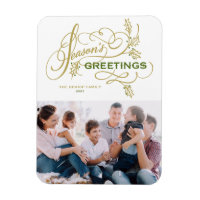 Elegant Flourish Season's Greetings Family Photo