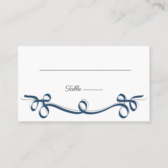 Elegant flourish wedding seating place card (Front)