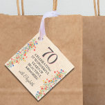 Elegant Flower 70 Years Party Floral 70th Birthday Favour Tags<br><div class="desc">Elegant Flower 70 Years Party Floral 70th Birthday Favour Tags. Add a charming touch to your 70th birthday celebration with these elegant floral favour tags. Featuring a beautiful design of delicate flowers and soft pastel colours, these tags are perfect for attaching to party favours, gifts, or thank you bags. Personalise...</div>