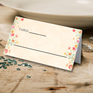 Elegant Flower 80 Years Party Floral 80th Birthday Place Card