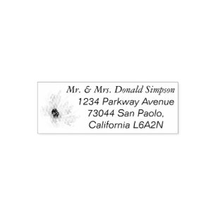 Elegant Flower Address Wedding Self-inking Stamp