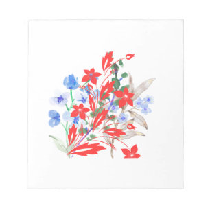 Elegant Flower and Leaves Artwork Minimal Notepad