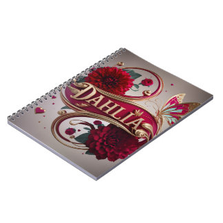 Elegant Flower Art with Gold Accents Notebook