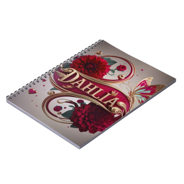 Elegant Flower Art with Gold Accents Notebook (Left Side)