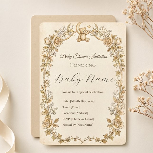 elegant  flower baby shower invitations (Creator Uploaded)