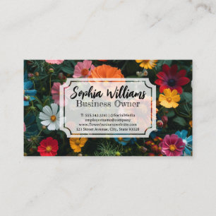 Elegant Flower Background Business Card