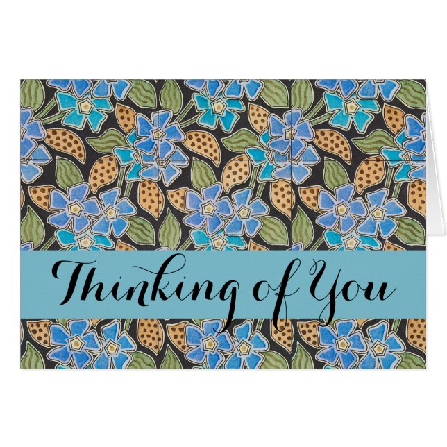 Elegant Flower Blue Periwinkle Floral Classic (Front Horizontal)