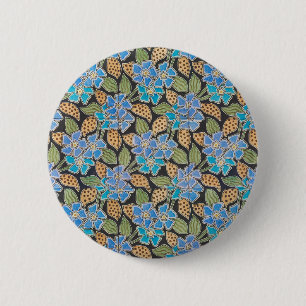 Elegant Flower Blue Periwinkle Floral Classic 6 Cm Round Badge