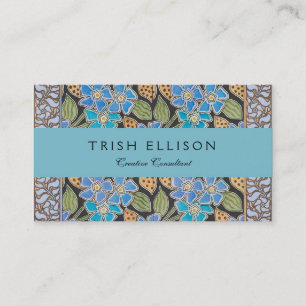 Elegant Flower Blue Periwinkle Floral Classic Business Card