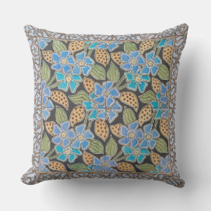 Elegant Flower Blue Periwinkle Floral Classic Cushion