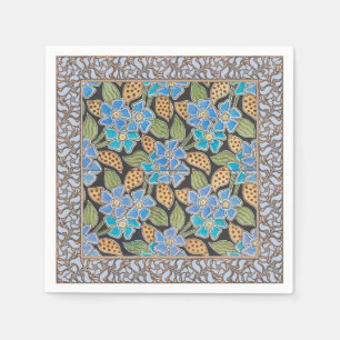 Elegant Flower Blue Periwinkle Floral Classic Napkin