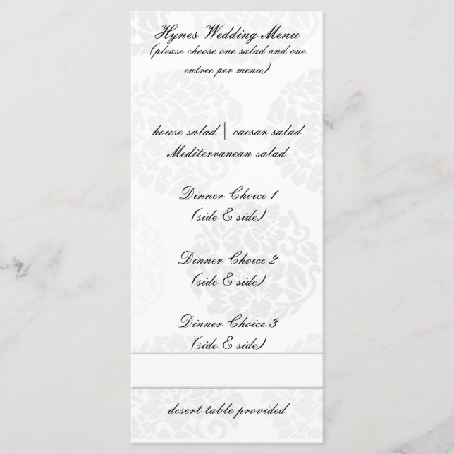 Elegant Flower Bouquet Wedding Menus (Front)