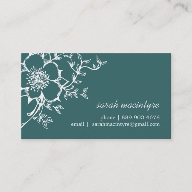 Elegant Flower Calling Cards (Front)