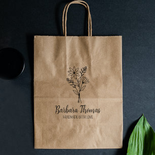 Elegant Flower Custom Handmade Large   Rubber Stamp