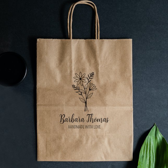 Elegant Flower Custom Handmade Large   Rubber Stamp (Creator Uploaded)