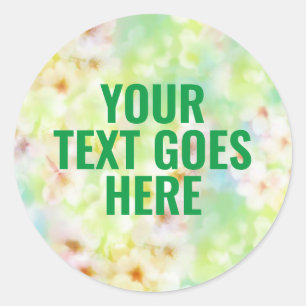 Elegant Flower Design Add Your Text Classic Round Sticker