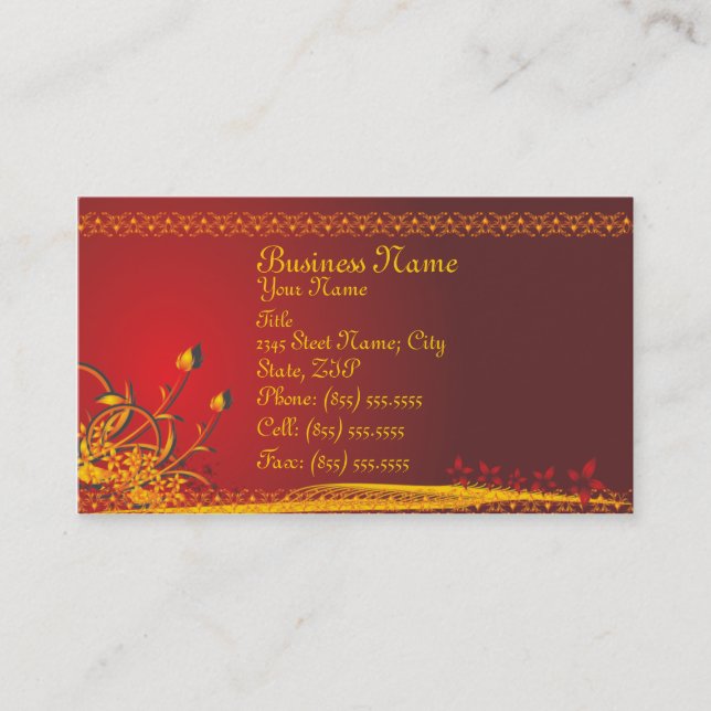 Elegant Flower Floral Business Card (Front)