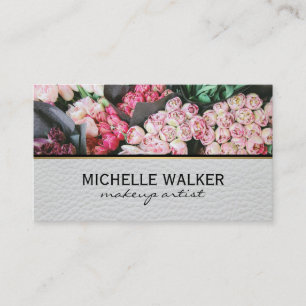 Elegant Flower   Florist   Leather Business Card
