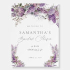 Elegant Flower Lilac Bridal Shower Welcome Sign