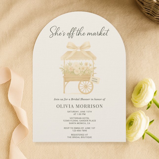 Elegant Flower Market Bow Bridal Shower Invitation (Creator Uploaded)