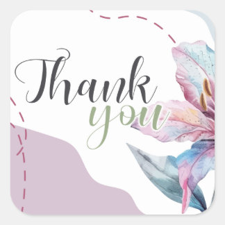 Elegant flower material square sticker