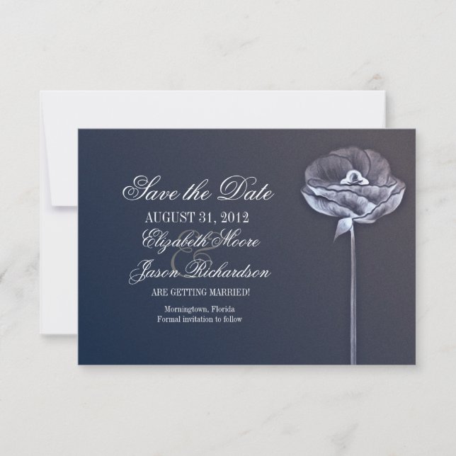elegant flower modern save the date flat card (Front)