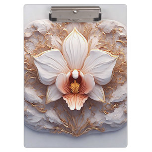 Elegant Flower on Ornate Background Clipboard