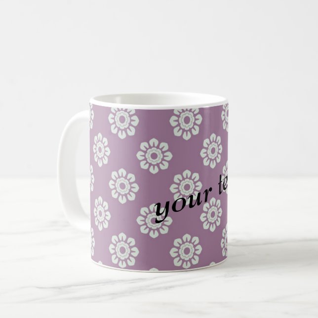 Elegant Flower Pattern Coffee Mug (Front Left)