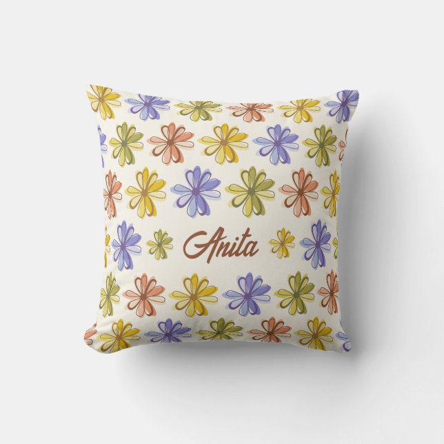 Elegant Flower Pattern Cushion (Front)