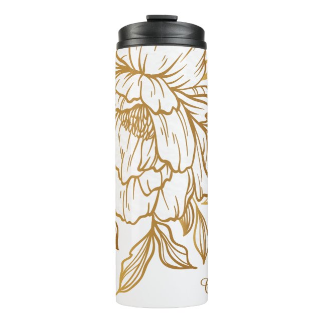 Elegant Flower Pattern custom monogram tumbler (Front)