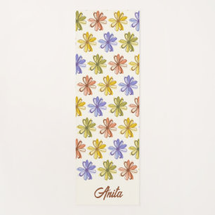 Elegant Flower Pattern Yoga Mat