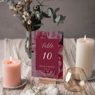 Elegant Flower Personalised Wedding Table Number