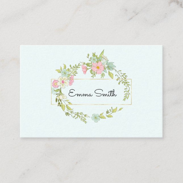 elegant flower ring business card (Front)