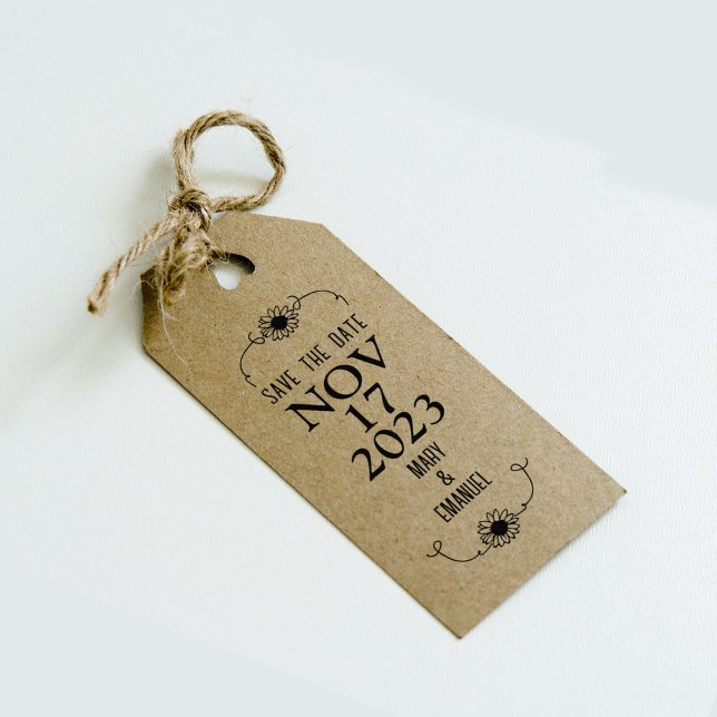 Elegant Flower Save the Date Wedding   Rubber Stamp (Creator Uploaded)