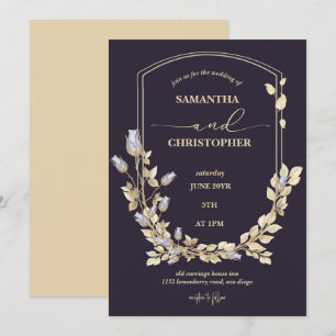 Elegant Flower Shield Wedding Invitation