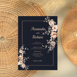 Elegant Flower Simple Modern Wedding Invitation
