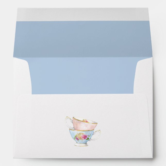 Elegant Flower Tea Bridal Brunch  Envelope (Back (Bottom))