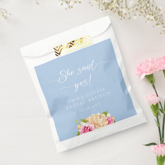 Elegant Flower Tea Bridal Brunch Favour Bags (Sealed)