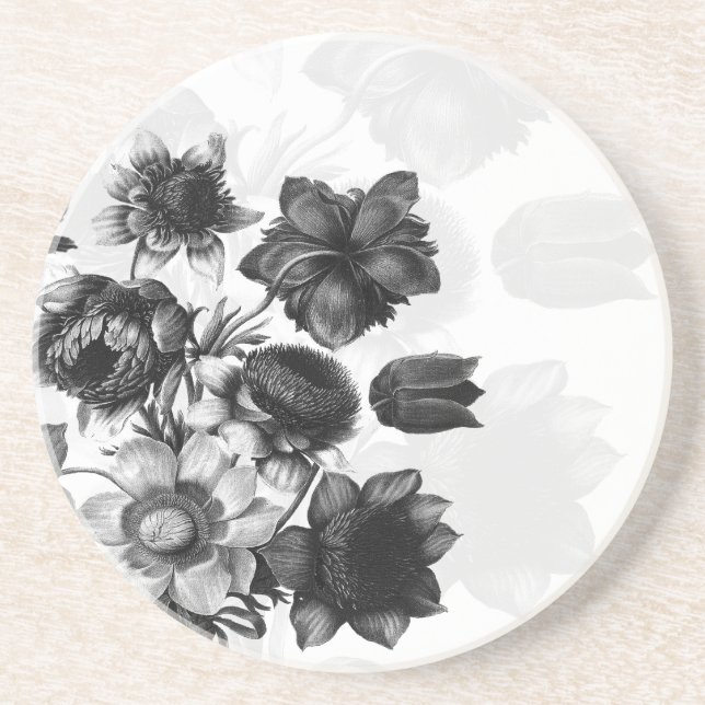 Elegant Flower Wedding Coasters (Front)