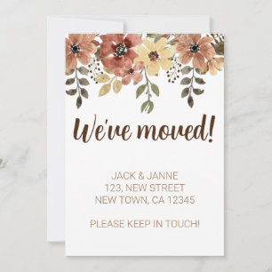 Elegant Flower We've Moved Announcement Card